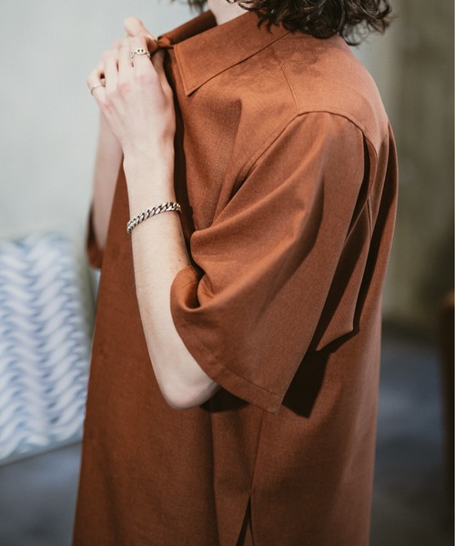 CASPER JOHN(キャスパージョン)の「Imitation linen round slit shirts/イミテーションリネンラウンドスリットシャツ(シャツ/ブラウス・メンズ・ブラック/ブルー/ホワイト/ベージュ/オレンジ・SMALL/MEDIUM/LARGE)」の13枚目の写真