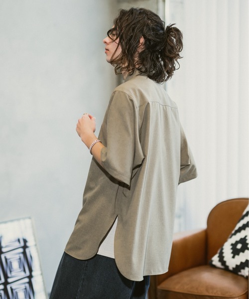 CASPER JOHN(キャスパージョン)の「Imitation linen round slit shirts/イミテーションリネンラウンドスリットシャツ(シャツ/ブラウス・メンズ・ブラック/ブルー/ホワイト/ベージュ/オレンジ・SMALL/MEDIUM/LARGE)」の22枚目の写真
