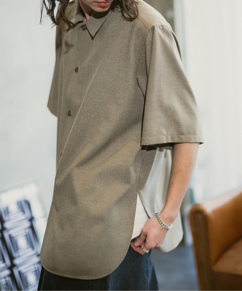 CASPER JOHN(キャスパージョン)の「Imitation linen round slit shirts/イミテーションリネンラウンドスリットシャツ(シャツ/ブラウス・メンズ・ブラック/ブルー/ホワイト/ベージュ/オレンジ・SMALL/MEDIUM/LARGE)」の6枚目の写真