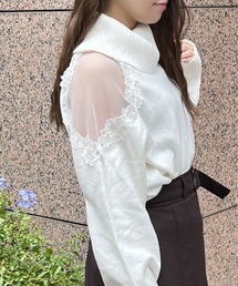 TORTE | 肩レースオフタートルニット(ニット/セーター)