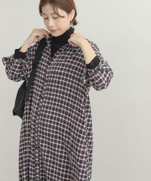 URBAN RESEARCH DOORS | ネルカラーチェックシャツワンピース(ワンピース)