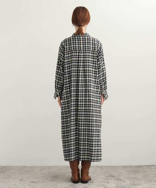 セール】ネルカラーチェックシャツワンピース（ワンピース）｜URBAN