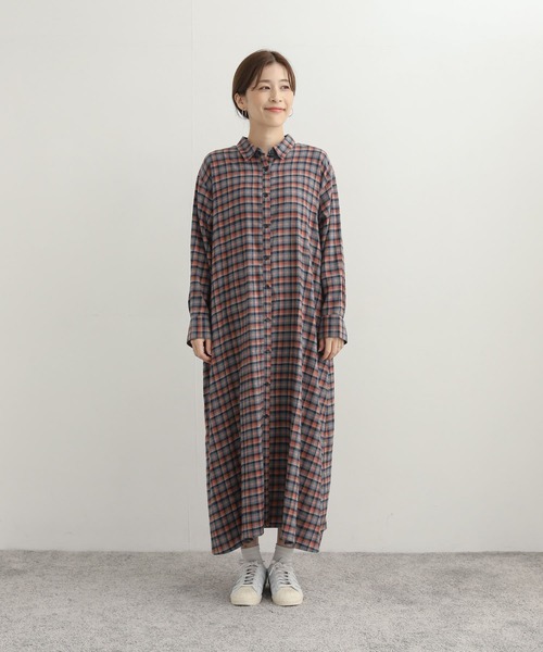 アーバンリサーチドアーズ チェック柄 ロングシャツワンピース URBAN RESEARCH DOORS 「URBAN DOORS」 チェック柄シャツ