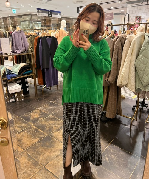 un dix cors（アンディコール）の「1枚でコーデ映えする　ファンシーツイードスリットナロースカート（スカート・レディース・ブラック/グレー・FREE）」の22枚目の写真