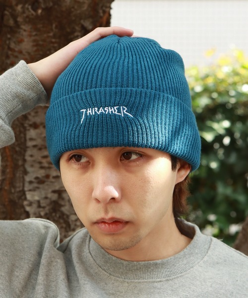 THRASHER(スラッシャー)の「THRASHER/スラッシャー GONZ LOGO ビーニー(ニットキャップ/ビーニー・メンズ・ダークブルー/ダークオレンジ/ブラック/ダークグリーン・FREE)」の12枚目の写真
