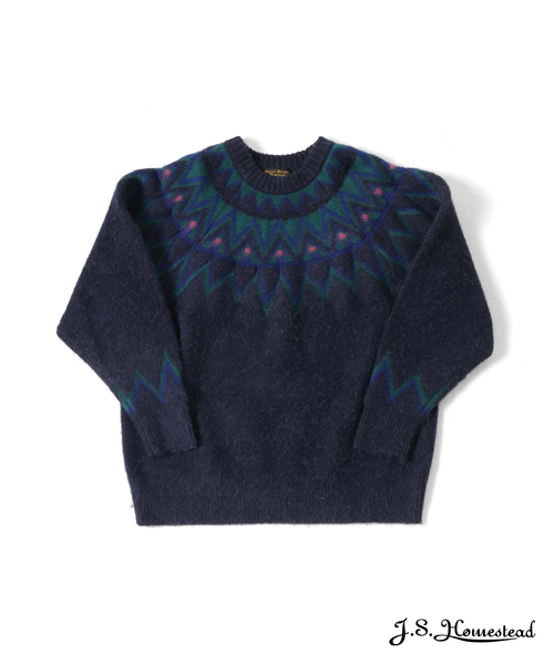 JOURNAL STANDARD J.S HOMESTEAD(ジャーナルスタンダードホームステッド)の「【J.S.Homestead】BRUSHED NORDIC LOPI KNIT(ニット/セーター・メンズ・チャコールグレー/ネイビー・MEDIUM/LARGE)」の2枚目の写真