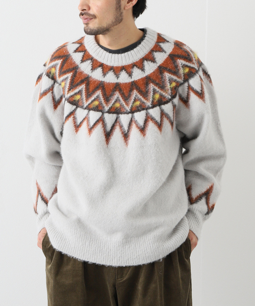 JOURNAL STANDARD J.S HOMESTEAD(ジャーナルスタンダードホームステッド)の「【J.S.Homestead】BRUSHED NORDIC LOPI KNIT(ニット/セーター・メンズ・チャコールグレー/ネイビー・MEDIUM/LARGE)」の3枚目の写真