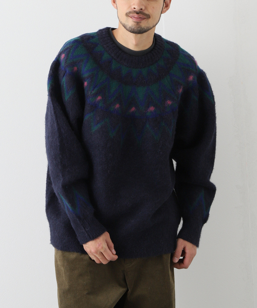 JOURNAL STANDARD J.S HOMESTEAD(ジャーナルスタンダードホームステッド)の「【J.S.Homestead】BRUSHED NORDIC LOPI KNIT(ニット/セーター・メンズ・チャコールグレー/ネイビー・MEDIUM/LARGE)」の4枚目の写真
