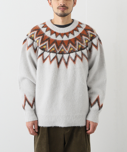 JOURNAL STANDARD J.S HOMESTEAD(ジャーナルスタンダードホームステッド)の「【J.S.Homestead】BRUSHED NORDIC LOPI KNIT(ニット/セーター・メンズ・チャコールグレー/ネイビー・MEDIUM/LARGE)」の6枚目の写真