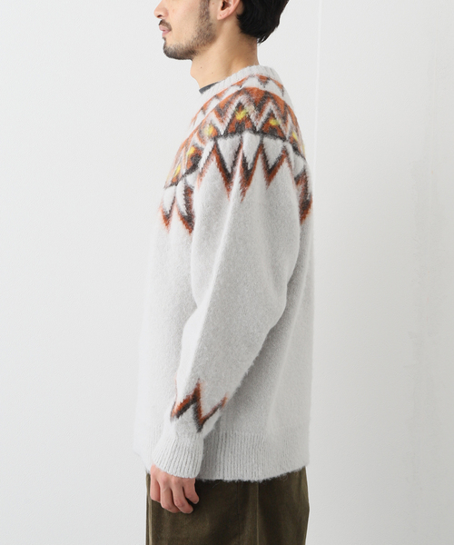 JOURNAL STANDARD J.S HOMESTEAD(ジャーナルスタンダードホームステッド)の「【J.S.Homestead】BRUSHED NORDIC LOPI KNIT(ニット/セーター・メンズ・チャコールグレー/ネイビー・MEDIUM/LARGE)」の7枚目の写真
