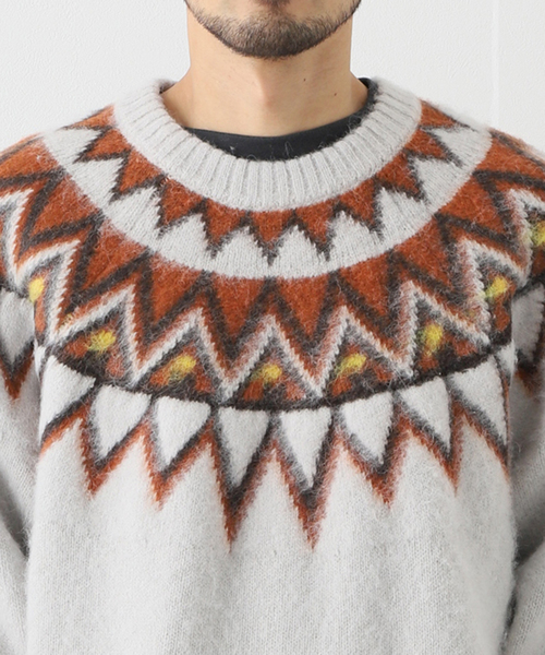 JOURNAL STANDARD J.S HOMESTEAD(ジャーナルスタンダードホームステッド)の「【J.S.Homestead】BRUSHED NORDIC LOPI KNIT(ニット/セーター・メンズ・チャコールグレー/ネイビー・MEDIUM/LARGE)」の9枚目の写真