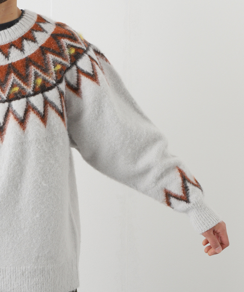 JOURNAL STANDARD J.S HOMESTEAD(ジャーナルスタンダードホームステッド)の「【J.S.Homestead】BRUSHED NORDIC LOPI KNIT(ニット/セーター・メンズ・チャコールグレー/ネイビー・MEDIUM/LARGE)」の11枚目の写真