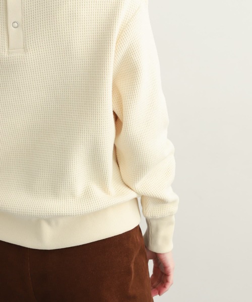TOUJOURS トゥジュー　白　オーバーサイズワッフルプルオーバー URBAN RESEARCH DOORS（アーバンリサーチドアーズ）の「キモウワッフル