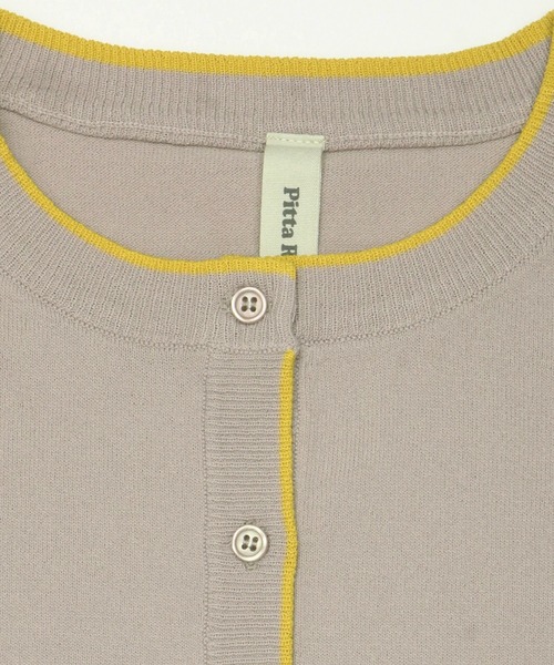 Pitta Re:)（ピッタリ）の「配色クルー ニットカーディガン（カーディガン/ボレロ・レディース・イエロー/ダークグリーン/ダークオレンジ/グレイッシュベージュ/ブラック・M/L）」の7枚目の写真