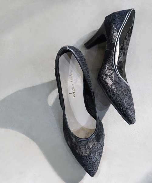 ポインテッド レース パンプス【日本製】（パンプス）｜chocolates（チョコラテス） 6,632円