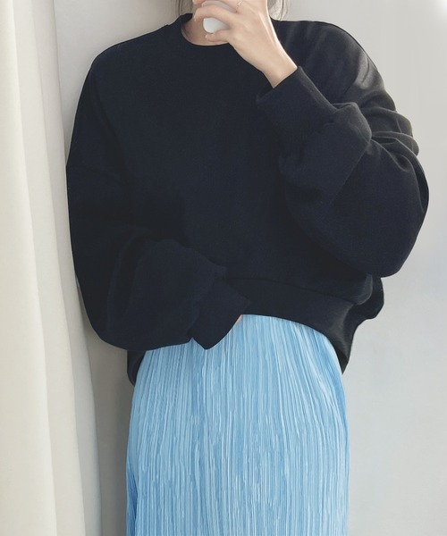 fd style（エフディ スタイル）の「アンバランス ルーズフィットトレーナー（Tシャツ/カットソー・レディース・MD.Gray/Black/Navy/White・FREE）」の3枚目の写真