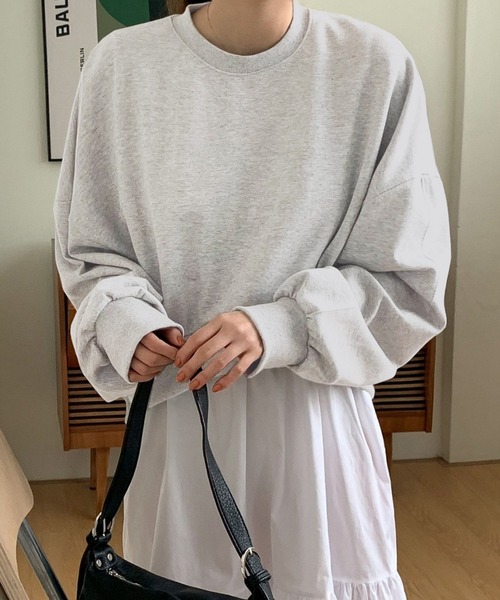 fd style（エフディ スタイル）の「アンバランス ルーズフィットトレーナー（Tシャツ/カットソー・レディース・MD.Gray/Black/Navy/White・FREE）」の2枚目の写真