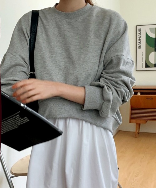 fd style（エフディ スタイル）の「アンバランス ルーズフィットトレーナー（Tシャツ/カットソー・レディース・MD.Gray/Black/Navy/White・FREE）」の6枚目の写真