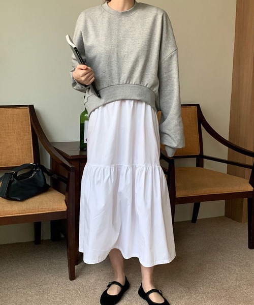 fd style（エフディ スタイル）の「アンバランス ルーズフィットトレーナー（Tシャツ/カットソー・レディース・MD.Gray/Black/Navy/White・FREE）」の16枚目の写真