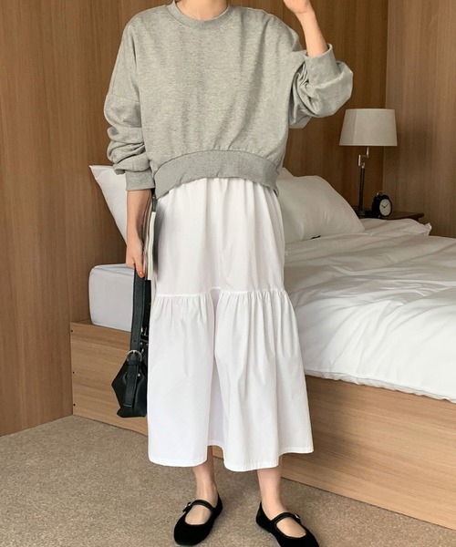 fd style（エフディ スタイル）の「アンバランス ルーズフィットトレーナー（Tシャツ/カットソー・レディース・MD.Gray/Black/Navy/White・FREE）」の17枚目の写真