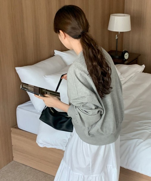 fd style（エフディ スタイル）の「アンバランス ルーズフィットトレーナー（Tシャツ/カットソー・レディース・MD.Gray/Black/Navy/White・FREE）」の7枚目の写真