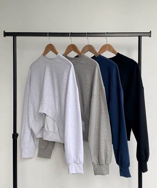 fd style（エフディ スタイル）の「アンバランス ルーズフィットトレーナー（Tシャツ/カットソー・レディース・MD.Gray/Black/Navy/White・FREE）」の12枚目の写真