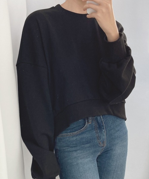 fd style（エフディ スタイル）の「アンバランス ルーズフィットトレーナー（Tシャツ/カットソー・レディース・MD.Gray/Black/Navy/White・FREE）」の8枚目の写真