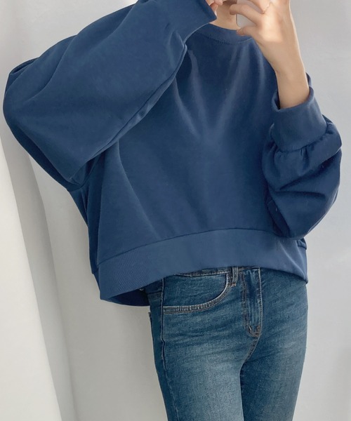 fd style（エフディ スタイル）の「アンバランス ルーズフィットトレーナー（Tシャツ/カットソー・レディース・MD.Gray/Black/Navy/White・FREE）」の11枚目の写真