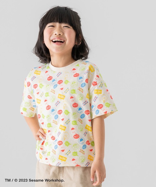 JAM & LINK(ジャムアンドリンク)の「セサミストリート 半袖Tシャツ(Tシャツ/カットソー・キッズ・ブルー/オレンジ系/レッド/ホワイト・100cm/130cm/90cm/110cm/120cm/80cm)」の2枚目の写真