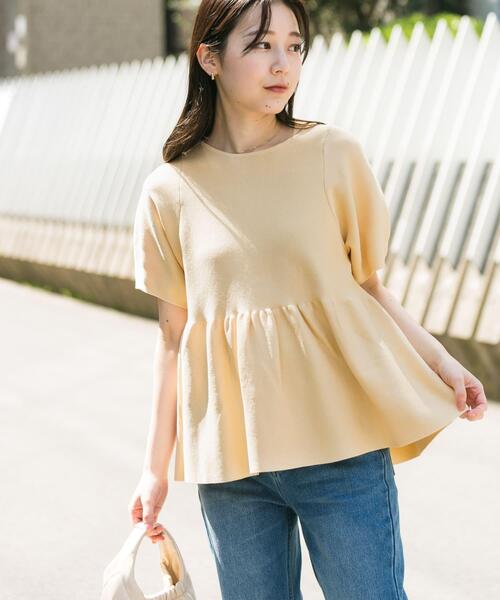 セール】ボリュームスリーブペプラムセーター（ニット/セーター