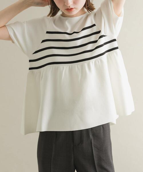 ボリュームスリーブペプラムセーター