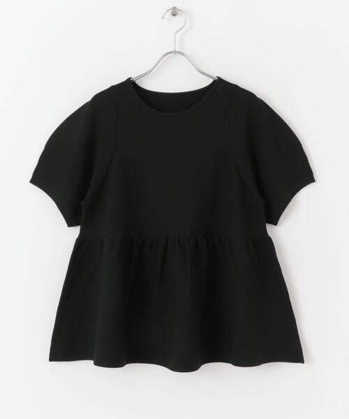 ボリュームスリーブペプラムセーター