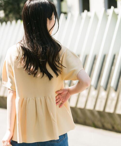 ボリュームスリーブペプラムセーター