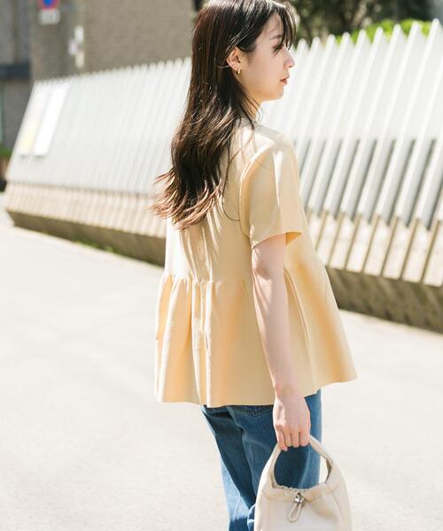 ボリュームスリーブペプラムセーター