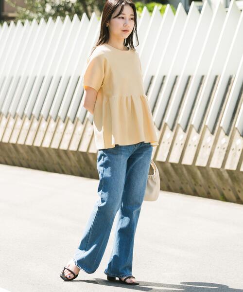 ボリュームスリーブペプラムセーター