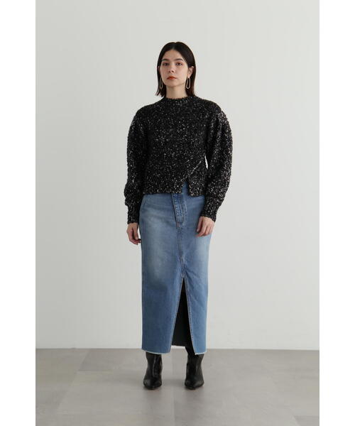 JILL STUART（ジルスチュアート）の「◆ヘビーオンススリットデニムスカート（デニムスカート・レディース・ブラック/ホワイト/ブルー・0/2）」の12枚目の写真