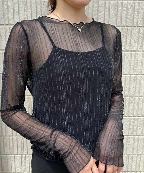 H.TOKYO(エイチトウキョウ)の「メロウフリルシアーインナートップス(Tシャツ/カットソー・レディース・ブラック/ベージュ/ホワイト・FREE)」の21枚目の写真