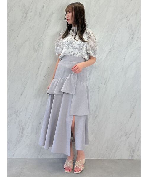 dazzlin（ダズリン）の「トーンフラワーギャザーブラウス（シャツ/ブラウス・レディース・オフホワイト/パープル/ピンク/チャコールグレー・FREE）」の15枚目の写真