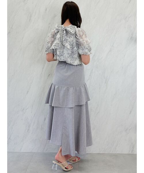 dazzlin（ダズリン）の「トーンフラワーギャザーブラウス（シャツ/ブラウス・レディース・オフホワイト/パープル/ピンク/チャコールグレー・FREE）」の17枚目の写真