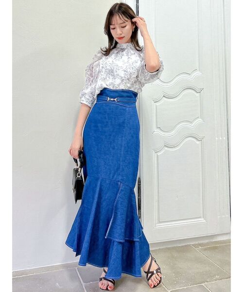 dazzlin（ダズリン）の「トーンフラワーギャザーブラウス（シャツ/ブラウス・レディース・オフホワイト/パープル/ピンク/チャコールグレー・FREE）」の19枚目の写真