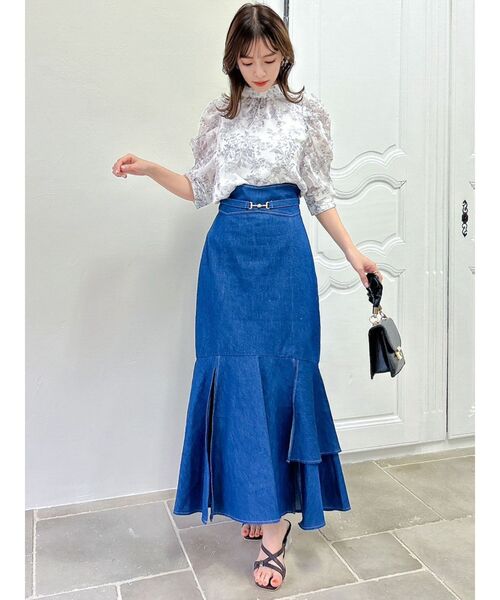 dazzlin（ダズリン）の「トーンフラワーギャザーブラウス（シャツ/ブラウス・レディース・オフホワイト/パープル/ピンク/チャコールグレー・FREE）」の20枚目の写真