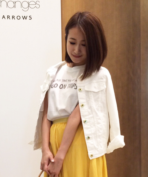 Jewel Changes(ジュエルチェンジズ)の「JCT C/PU DNM G-JK 2 / Gジャン / デニムジャケット(デニムジャケット・レディース・ホワイト/ライトブルー・38/36)」の2枚目の写真