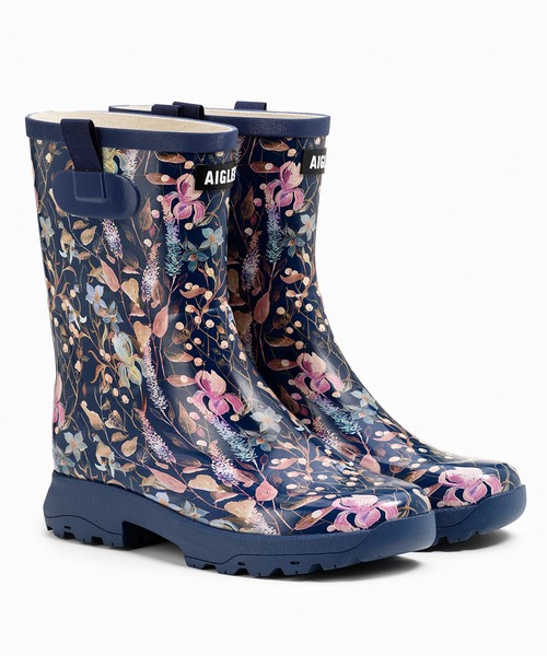 AIGLE（エーグル）の「アリア プリント ラバーブーツ（レインシューズ・レディース・ネイビー/グリーン/ダークブルー・36/37/39/38/35/40/41）」の3枚目の写真