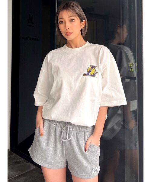 GYDA（ジェイダ）の「GYDAシリコンパッチスウェットショートパンツ（スウェットパンツ・レディース・グレー/オフホワイト・FREE）」の15枚目の写真