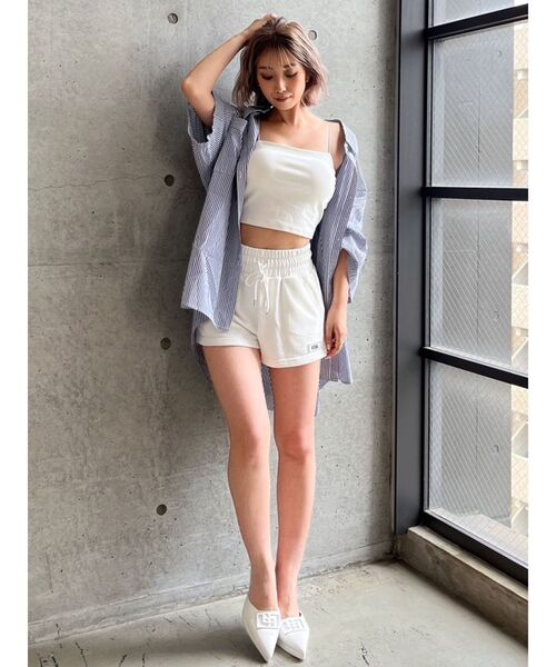 GYDA（ジェイダ）の「GYDAシリコンパッチスウェットショートパンツ（スウェットパンツ・レディース・グレー/オフホワイト・FREE）」の16枚目の写真