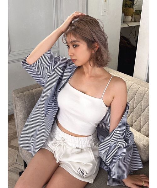 GYDA（ジェイダ）の「GYDAシリコンパッチスウェットショートパンツ（スウェットパンツ・レディース・グレー/オフホワイト・FREE）」の13枚目の写真