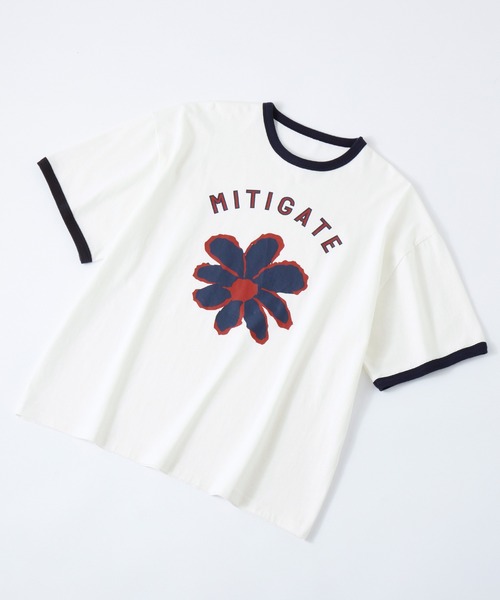 MONO-MART LADY'S(モノマートレディース)の「ヴィンテージライクフラワープリントリンガーTシャツ(Tシャツ/カットソー・レディース・ネイビー/ブラウン/ネイビー系/ワイン系/チャコールグレー/ネイビー系1/ワイン系1/グレー系1/ネイビー系2・FREE)」の11枚目の写真