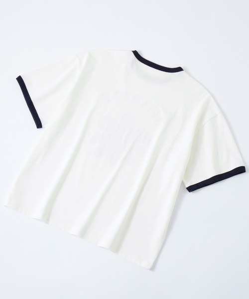 MONO-MART LADY'S(モノマートレディース)の「ヴィンテージライクフラワープリントリンガーTシャツ(Tシャツ/カットソー・レディース・ネイビー/ブラウン/ネイビー系/ワイン系/チャコールグレー/ネイビー系1/ワイン系1/グレー系1/ネイビー系2・FREE)」の12枚目の写真