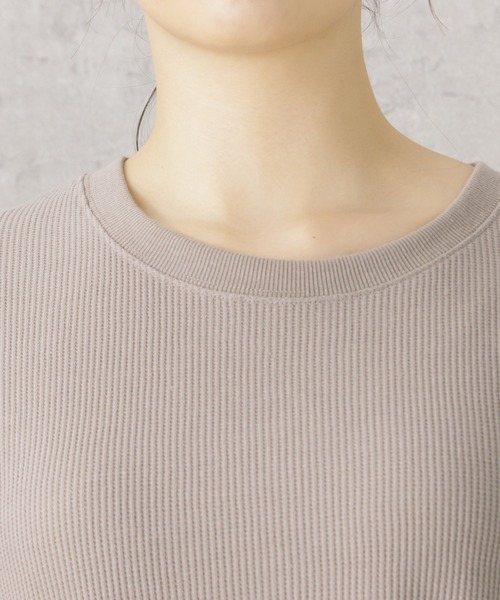 Mac-House(マックハウス)の「UNDERWRAPS アンダーラップス ワッフルロングTシャツワンピース(ワンピース・レディース・ミント/ライトグレー/グレイッシュベージュ/ブラック・フリー)」の10枚目の写真