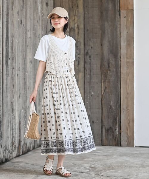 rps（アールピーエス）の「コットンボイルギャザースカート（スカート・レディース・ブラック系その他2/ブラック系その他3/ブルー/グリーン/ライトグリーン/ベージュ系その他/カーキ/ピンク/パープル/チャコールグレー/ネイビー/ブラック/グレー/アイボリー/ブルー系その他2・フリー）」の16枚目の写真